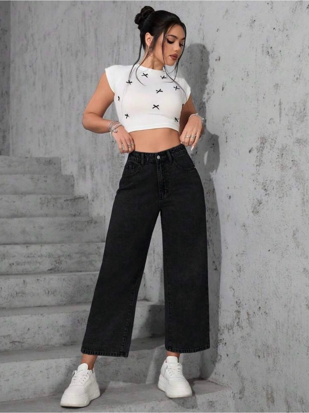 SHEIN High-Rise Wide Leg Jeans